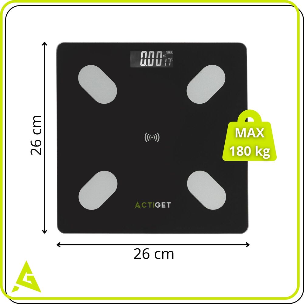Osobná váha s Bluetooth 180 kg ACTIGET ACT0178 čierna