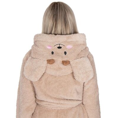 Dámsky župan s kapucňou veľ. L/XL SPRINGOS Hamster HA7374 béžový