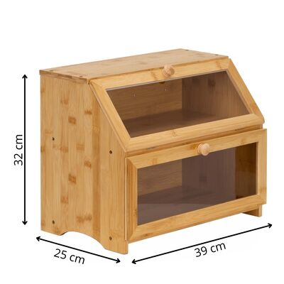 Chlebník dvojposchodový 39x25x32 cm SPRINGOS Natura KI0162 prírodný