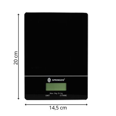 Kuchynská váha 5 kg SPRINGOS HA7569 čierna