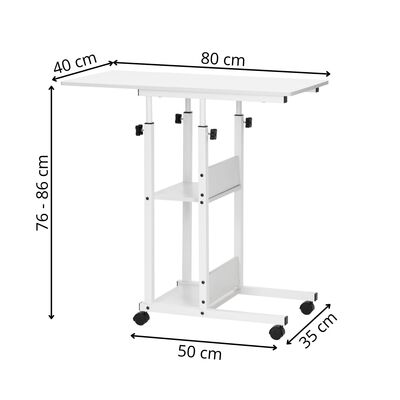 Stolík na notebook 80x40 cm SPRINGOS Lineo HF0059 biely