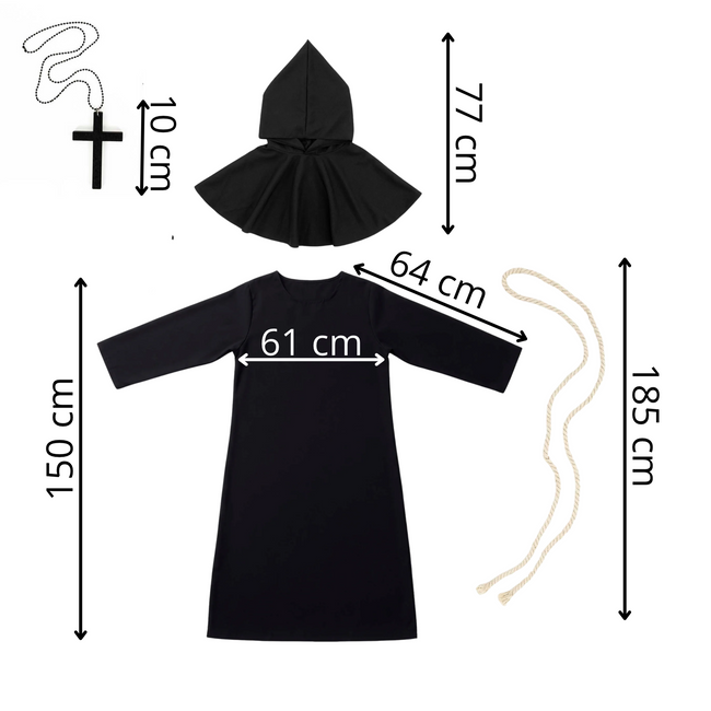 Halloweensky kostým mnícha veľ. XL SPRINGOS HA7597 čierny