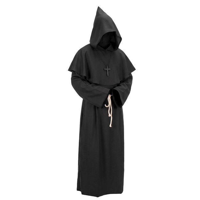 Halloweensky kostým mnícha veľ. XL SPRINGOS HA7597 čierny