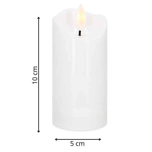 LED sviečka s pohyblivým plameňom 13,5 cm SPRINGOS HA7551 biela