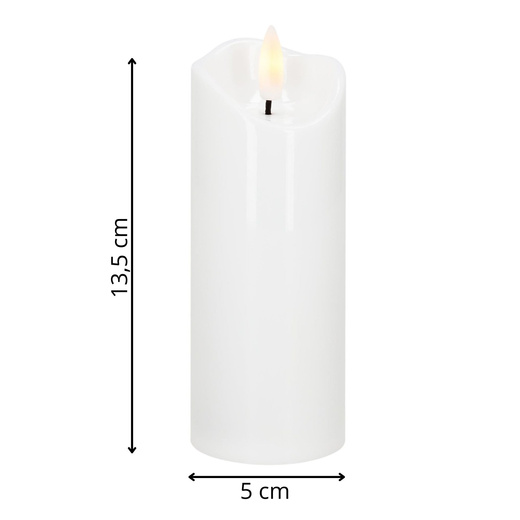 LED sviečka s pohyblivým plameňom 13,5 cm SPRINGOS HA7551 biela