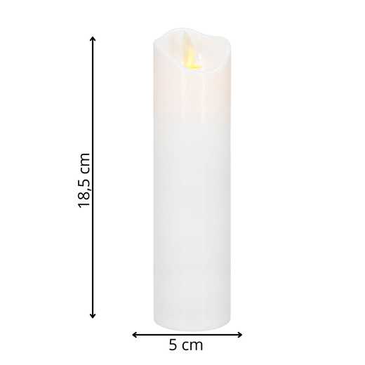 LED sviečka s pohyblivým plameňom 13,5 cm SPRINGOS HA7551 biela