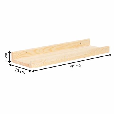 Police na stenu 2ks 50x15 cm SPRINGOS WF0015 prírodný
