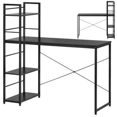 Písací stôl s policami 120x48 cm SPRINGOS Nexo HF0046 čierny