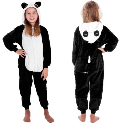 Kigurumi pyžamo panda 125-140 cm SPRINGOS HA5069 čiernobiele