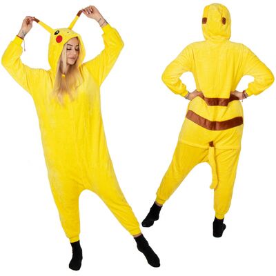 Dámske pyžamo overal Pikachu veľ. S SPRINGOS Kigurumi žlté