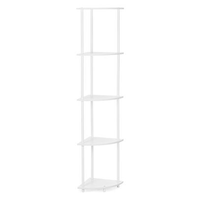 Rohový policový regál 147 cm 5 políc SPRINGOS HA7547 biely